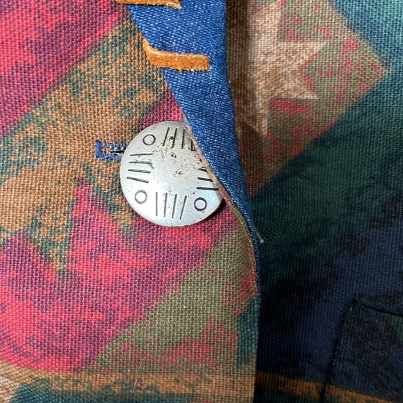 Diamond L Western Wear Patterned Denim Jean Jacket sz L - Picture 5 of 9